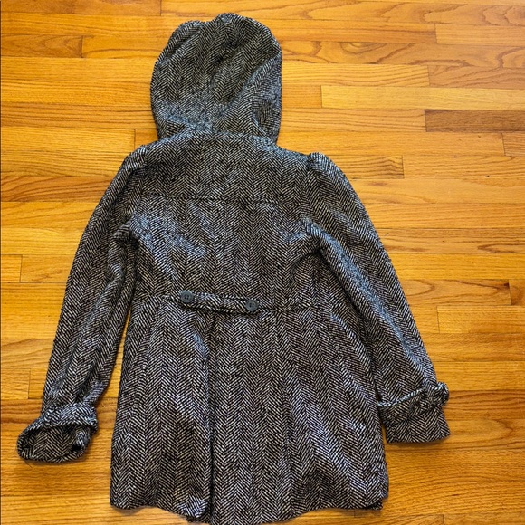 Aeropostale pea coat black white 
Med herringbone toggle button pleated peplum - Picture 12 of 12